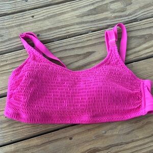 Wild fable Bright Pink Smocked Swim Top